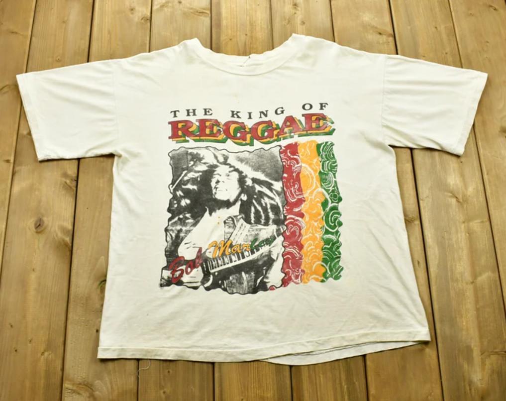 Vintage 1990 s Bob Marley The King Of Reggae Band T-shirt Single Stitch Bob XXXXL