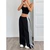 Europese en Amerikaanse casual broek met zijstrepen voor dames, zomer, nieuw, losse, wijde pijpen, damesbroek