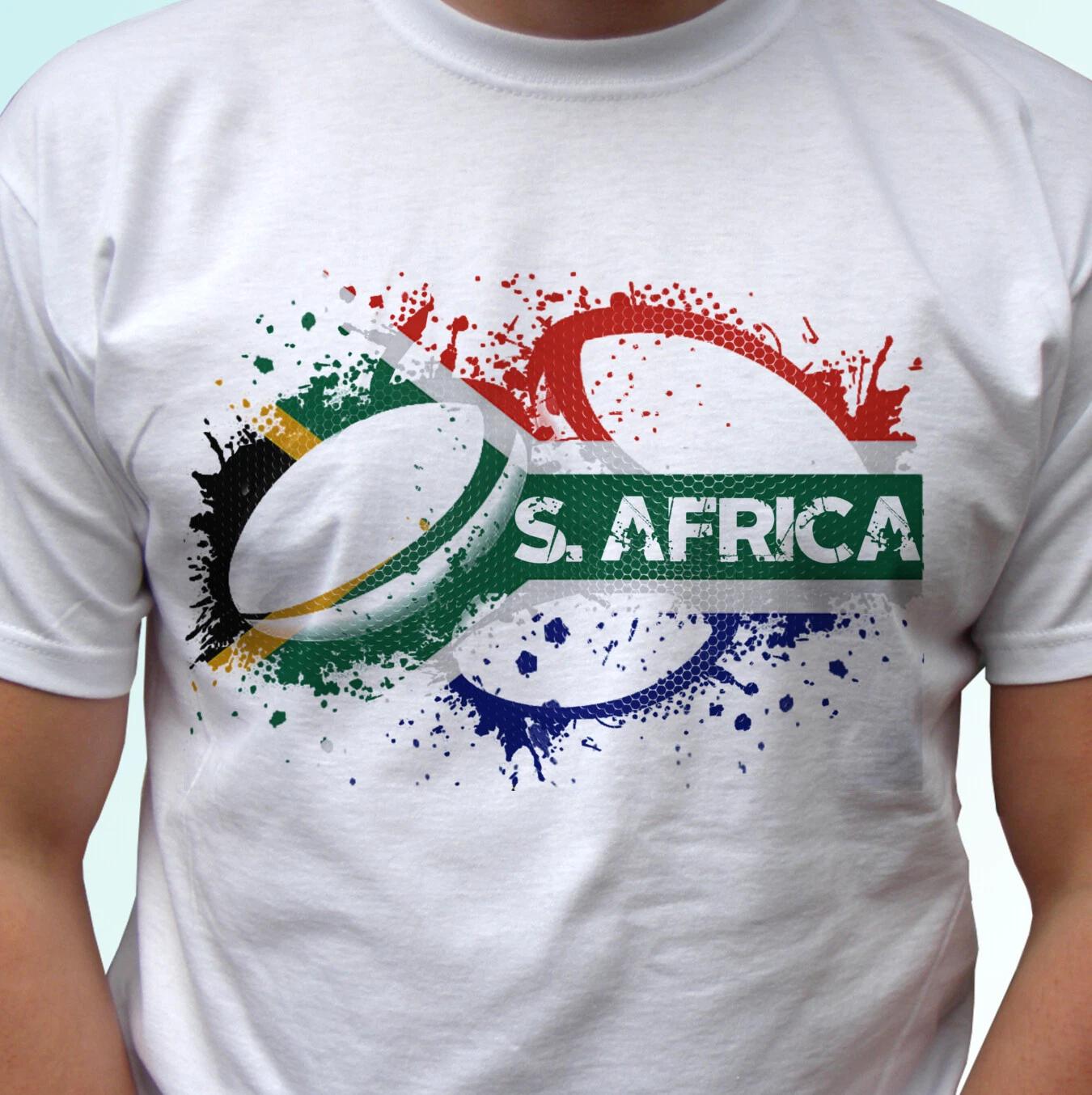 South Africa Rugby flag white kids boys T-Shirt Rugger top tee football gift all sizes 160