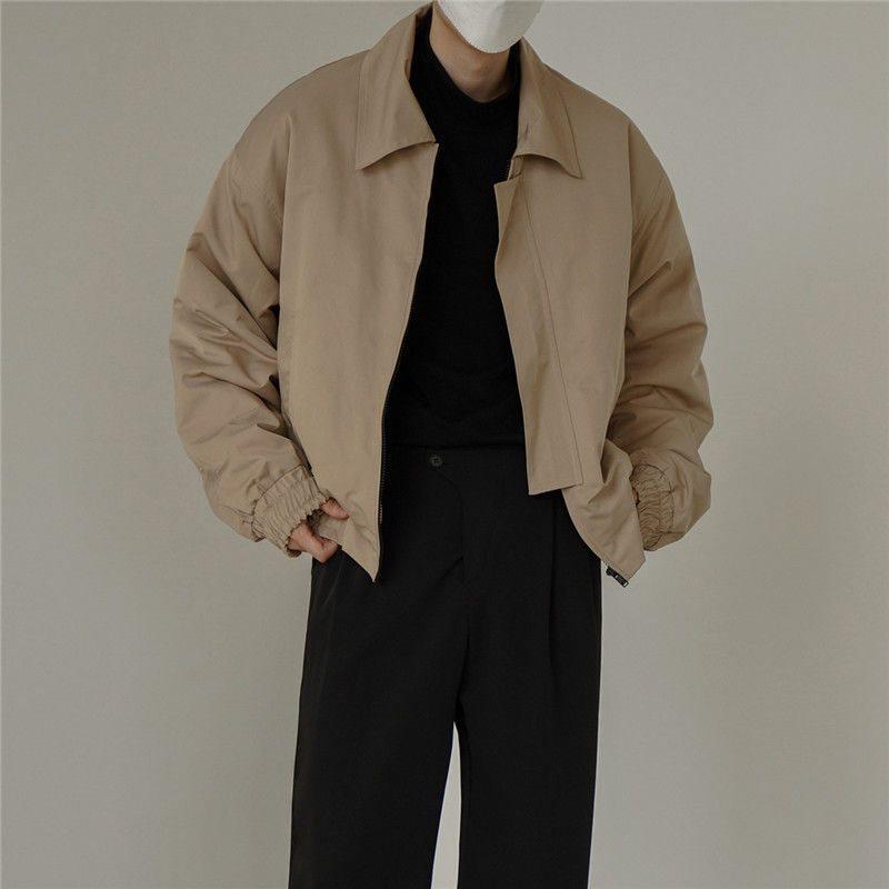 Men's Short Flight Jacket: Trendy Winter Baseball Coat