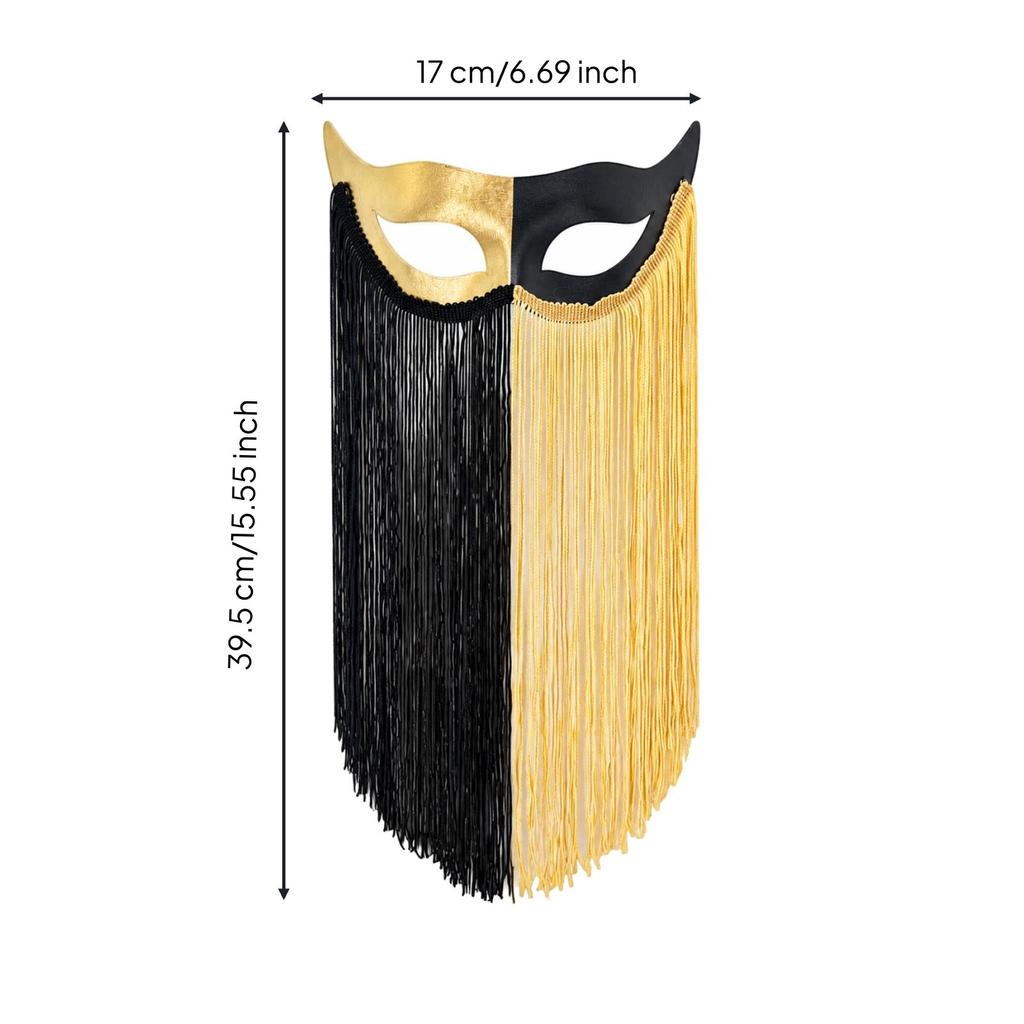 Lightweight Half-Face Masquerade Mask Elegant with Fringe