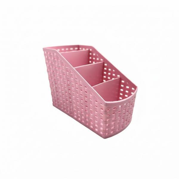 Desk Pen Holder Organizer Storage Stationery with 4 Compartments And SpaceSaving