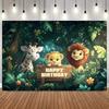Jungle Animals Cartoon Photo Backdrop for Baby Shower Birthday Party Child Portrait Decoration Newborn Photography Background3