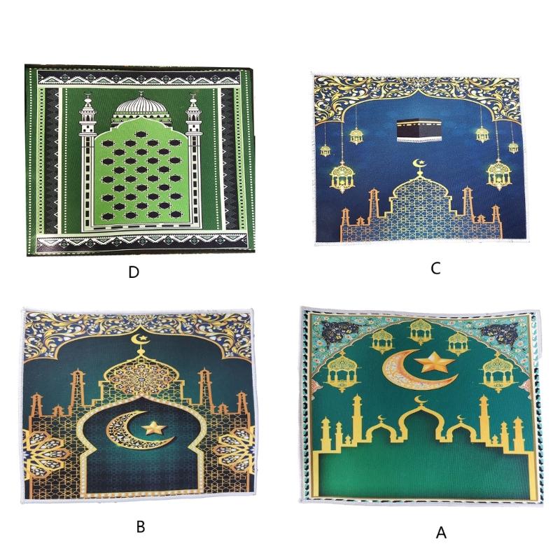 Prayer Mat Worship Blanket Worship Kneel Embossing Floor Carpets Non-slip Soft Portable Travel Prayer Rug Ramadans  Gift