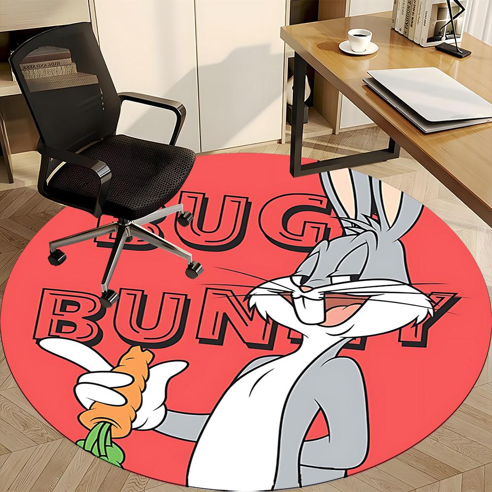 1pc Bugs Bunny Looney Tunes Office Round Area Rug, Under Office Chairs Bedroom Living Room Home Decor, Room Decoa1016158
