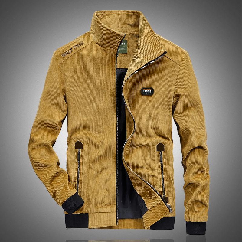 Мужская осенняя новая вельветовая куртка мужская повседневная простая куртка для людей — фото 3