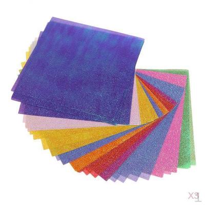 150 Pieces Colored Shimmer Paper Handmade DIY Folding Craft