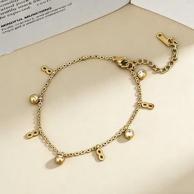 Stilvolles Titanstahl-Fußkettchen mit Stern-, Mond- und Diamantakzenten - Nicht verblassend und mehrere Designs