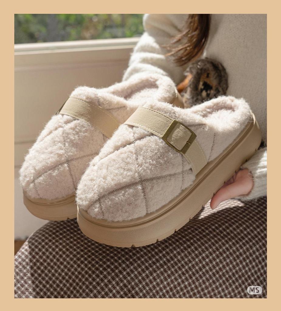 Damen Herbst- & Winter Plüsch Baumwollpantoffeln: Warme, rutschfeste, Indoor/Outdoor Postpartale Schuhe für Paare