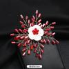 Spilla fiocco di neve di perle di cristallo rosso temperamento elegante atmosfera lussuosa corsage di alta gamma spilla da cappotto da donna di alta gamma