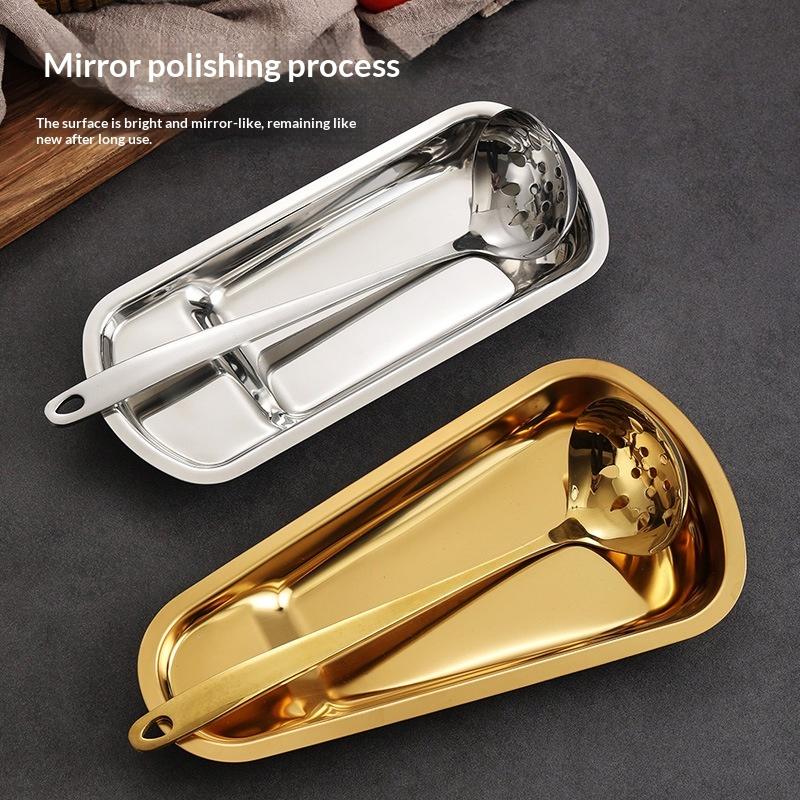 Korean Style Stainless Steel Buffet Tray Holder Food Clip Bread Clip Fan Shaped Plate Cutlery Holder Fries Tray