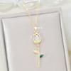 Tulip Necklace Women'S Light Luxury Premium Fresh Versatile Opal Pendant Exquisite Accessories