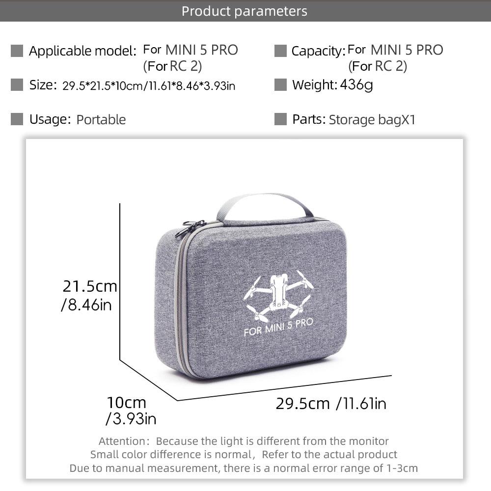Storage Carry Bag for DJI Mini 5 Pro Drone Battery Remote Control Box Protective Portable Handbag for DJI RC 2 Accessories