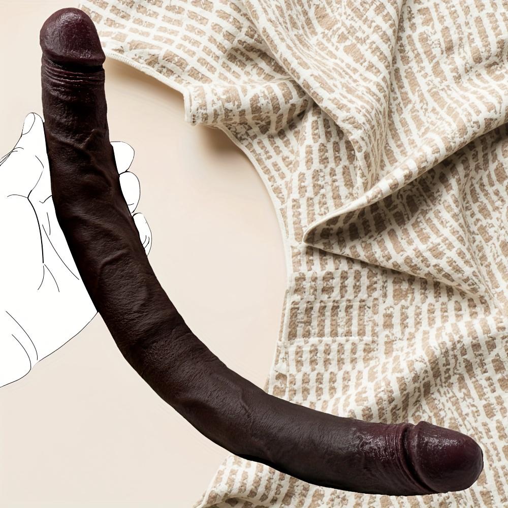 19.09" Realistic Double-Head Liquid Silicone Dildo, Flexible Adult Sex Toy, Clitoral & G-Spot Stimulator, Unisex Erotic Gift