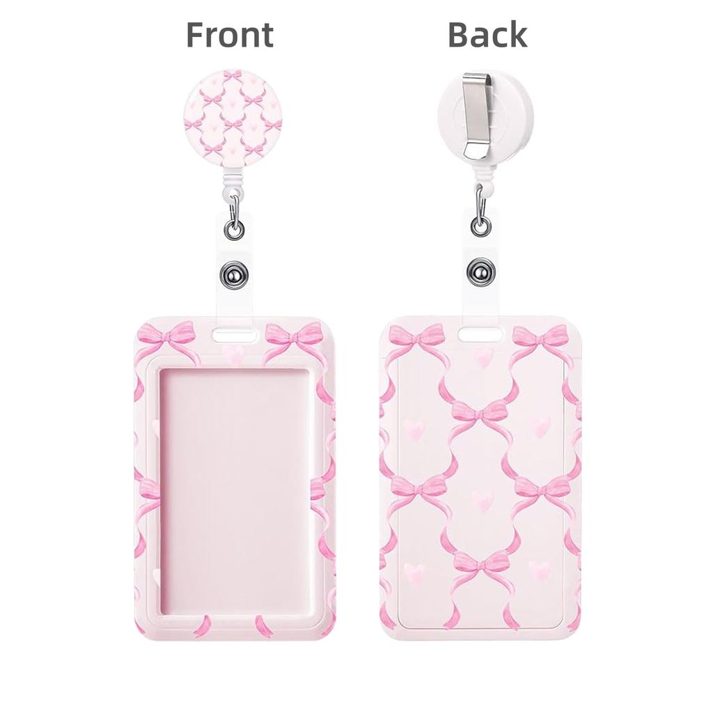 Extendable Badge Holder Pink Badge Reel Badge Holder Swivel For Teacher Doctor Workplace