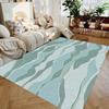 Light Blue Wave Pattern Area Rug Abstract Modern Carpet Soft Living Room Bedroom Floor Decor Rug