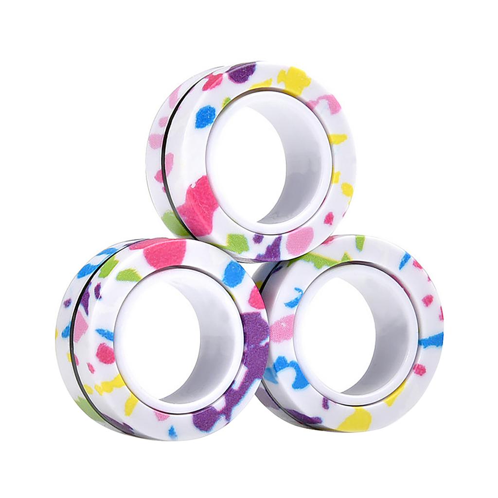 Magnetischer Fingerringe Set für Kinder und Erwachsene Stressabbau und Fokus Spielzeug Drehende Fidget Ringe für Angst und Konzentrationsverbesserung