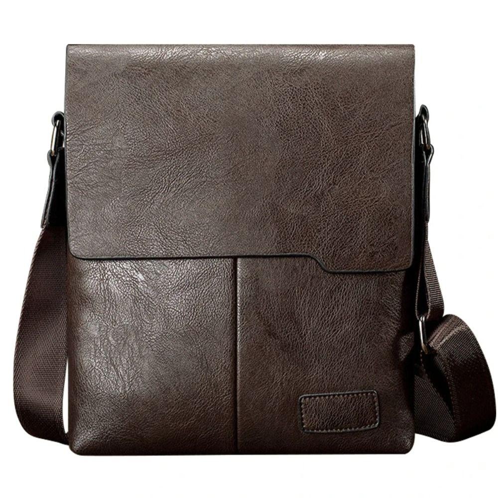 2024 Sacoche décontractée pour homme Sac à main grande capacité pour homme Sacs à bandoulière en cuir PU Sacoche d'affaires Sac bandoulière vintage