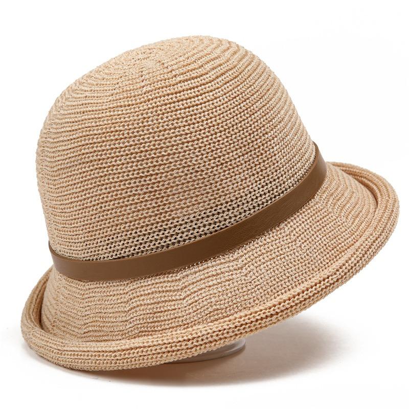 Linen hat women's summer sunscreen thin hat dome bucket hat fashion versatile sunshade beach top hat