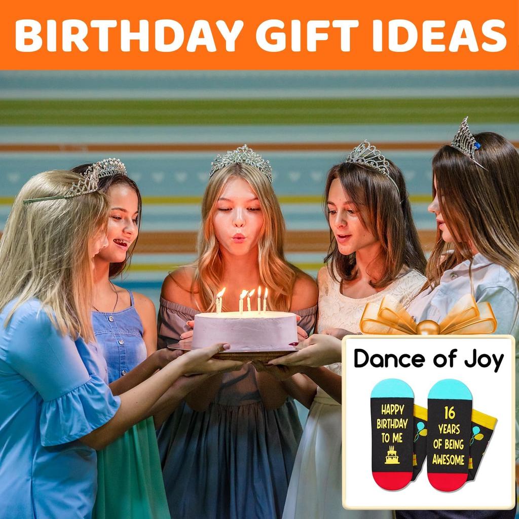 Zmart 16th Birthday Gift Ideas Socks - 16 Year Old Teens Boy Girl Birthday Present