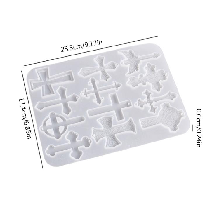 Various Styles Cross Earring Combination Keychain Silicone Mold Epoxy DIY Craft