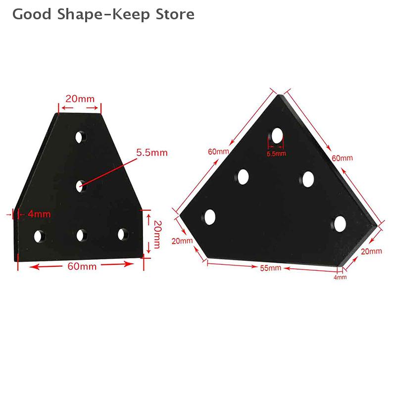 1Pc T/L Type 5 Hole Joint Board Plate Corner Angle Bracket Connection Joint Strip For T-shaped connecting plate Aluminum Profile