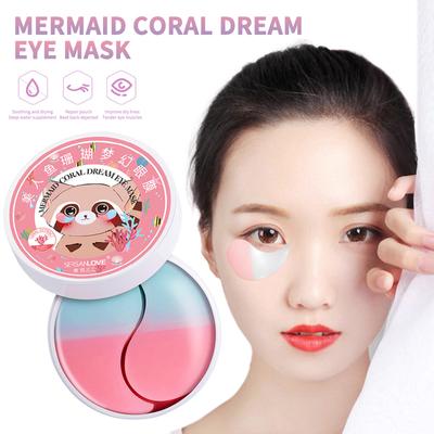 60 vnt/dėžutė Drėkinamoji akių kaukė Crystal Collagen Anti-rauccles Pašalina tamsius ratilus akių priežiūra