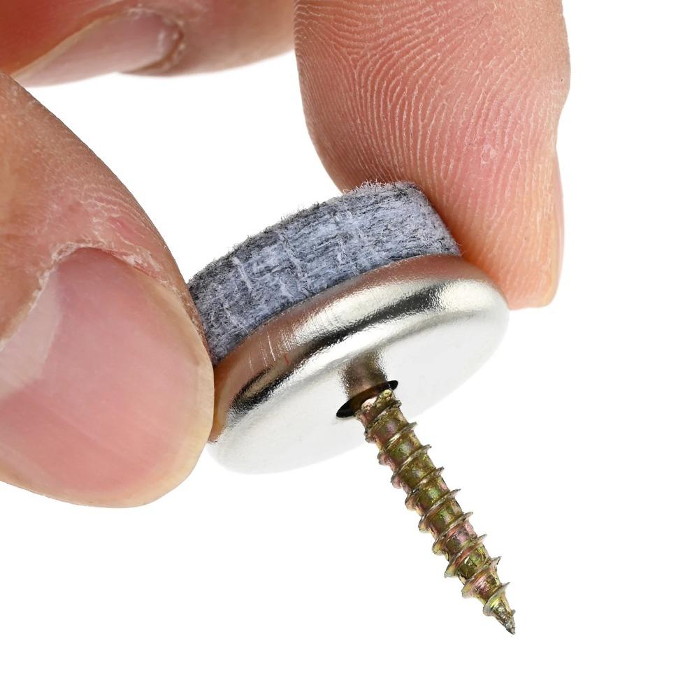 10pcs/set Metal Furniture Felt Pad Round Shape Gray Anti-slip Mat Floor Protector Decreases Friction Feet Legs Pads