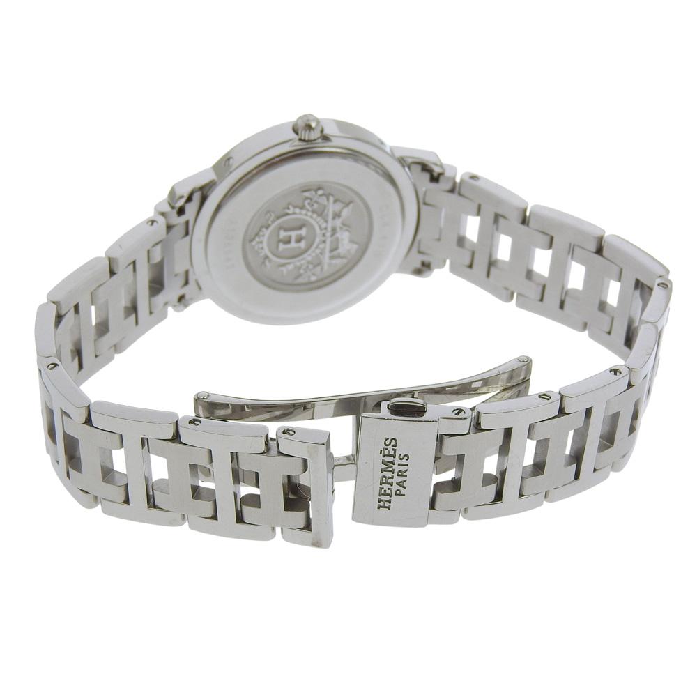 Hermes Clipper Watches CL4.410 pinkDial Stainless Steel Quartz Analog Display Boys Used