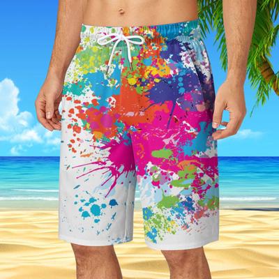 Summer Rendering Shorts Graffiti 3D Printing Men's Beach Pants Swimming Comfortable Quick Drying Fashion Youth Loose Men