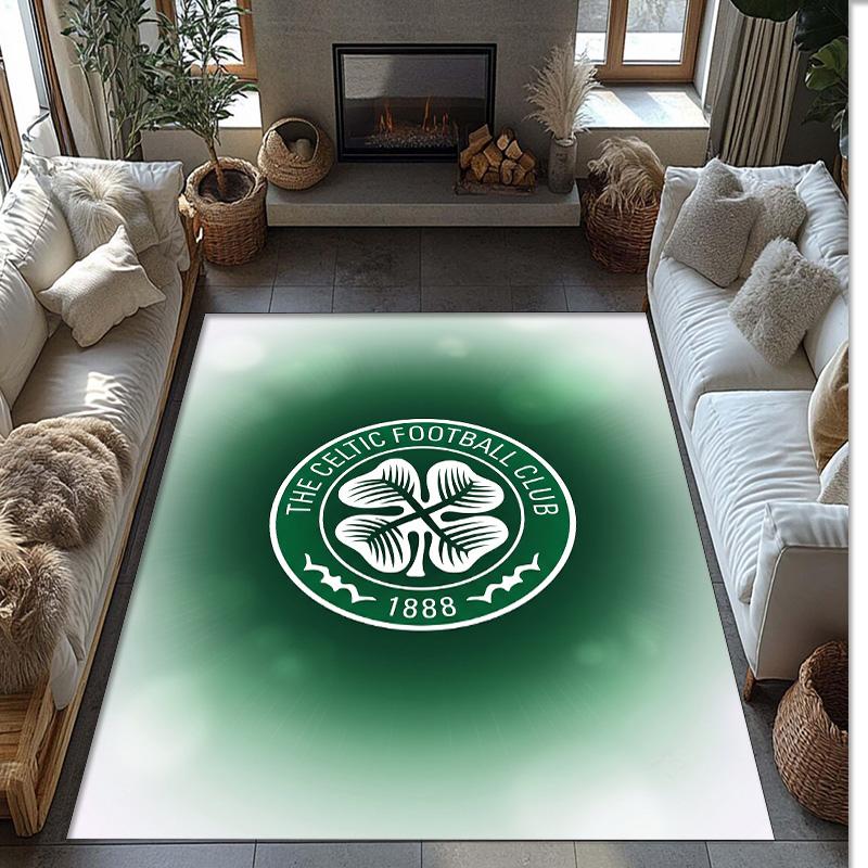 Tappeto Morbido Antiscivolo per Interni con Motivo Calcio Celtic FC, Tappetino Decorativo Sportivo per Camera da Letto