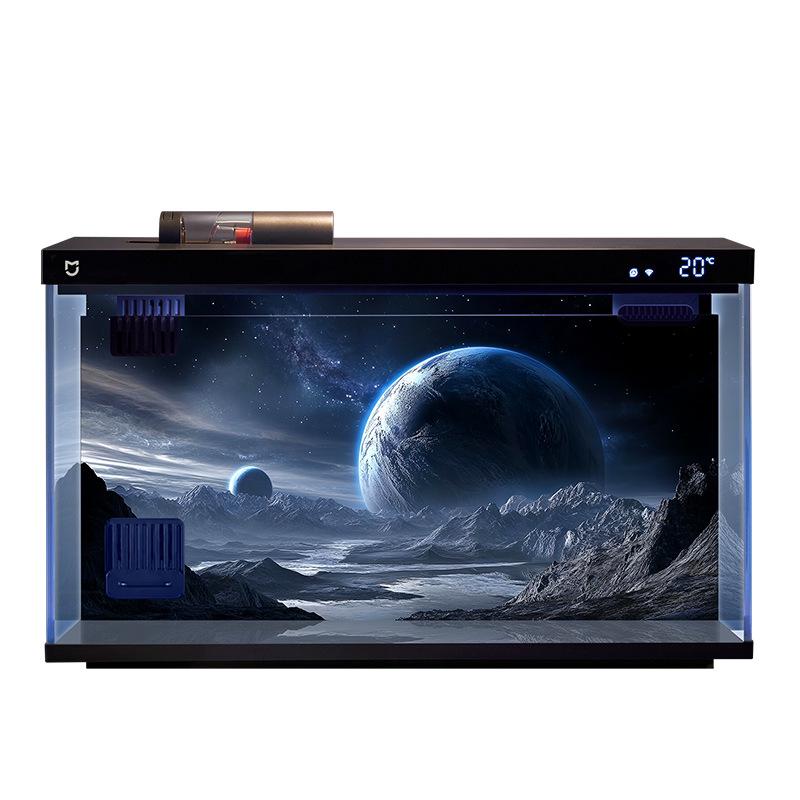 Hochauflösender 3D-Aquarium-Acryl-Hintergrund mit Cartoon-Aufklebern