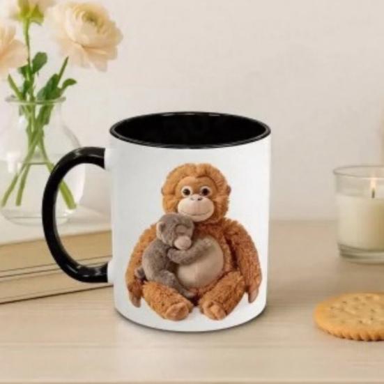 Tazza da Caffè Carina Proteggi Pugno La Scimmia Tazze in Ceramica 350ml Tazza da Tè Scimmietta Ispiratrice Regalo Motivazionale Unico Amanti degli Animali