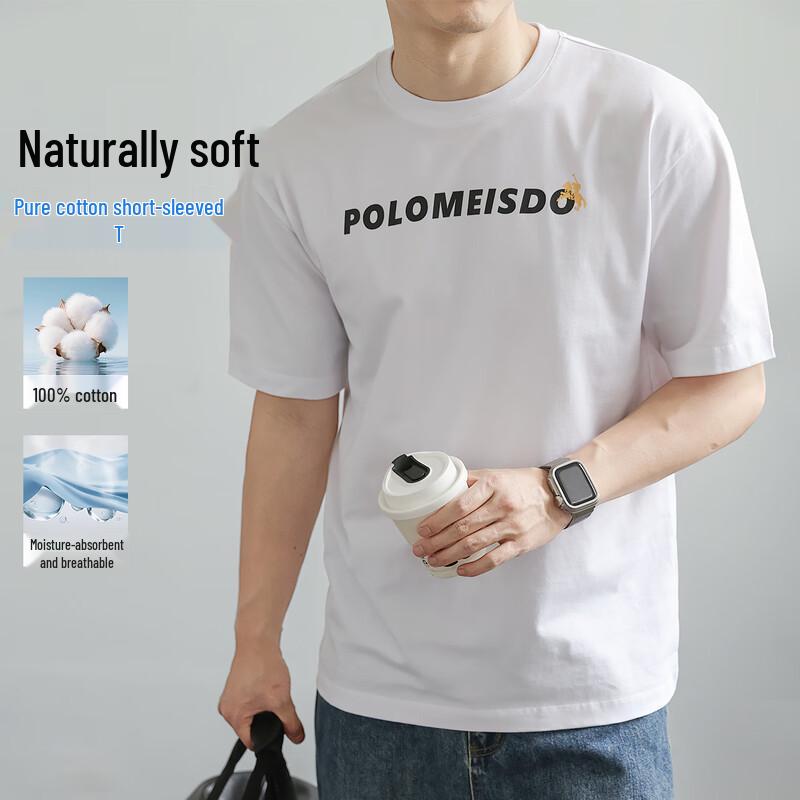 

POLOMEISDO Men s Summer Letter Print Round Neck T-Shirt 4XL