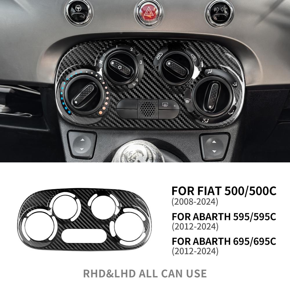 Real Hard Dry Carbon Fiber For Abarth 595 695 595C 695C 2012-2022 2023 2024 Fiat 500 500C 2008-2024 AC Digital/Manual Climate