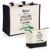 Duo Jute Tote Bag and Justice Auxiliary Pouch Unforgettable Birthday Christmas Gift | Shopping Bag Makeup Pouch Shopping