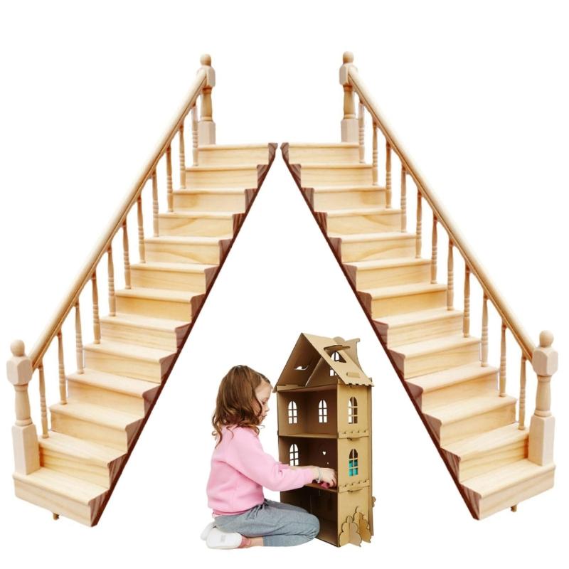 Einfache Holztreppe für Tiny Homes Abnehmbare Struktur Kindersicher Ressource Handwerksgrundlagen 2 Einheiten