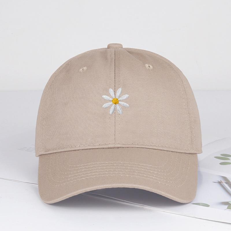 Süße Gänseblümchen-Stickerei SoftPeak Baseballkappe Verstellbar Tägliches Girly-Stil-Hut Perfekt für Campingurlaube und Reisen