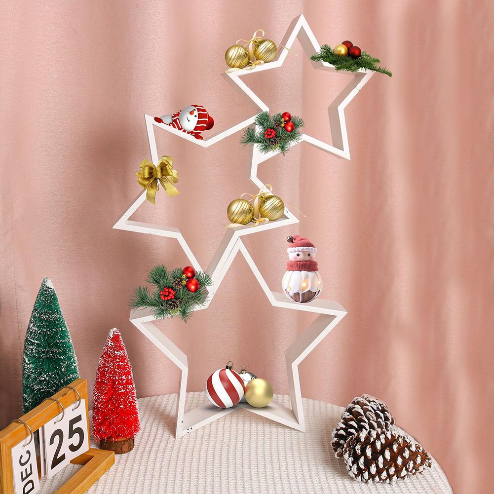 Set of Layered Wooden Star Ornaments for Home Decoration Designed to Add Seasonal Festive Touch and Enhance Interior Style