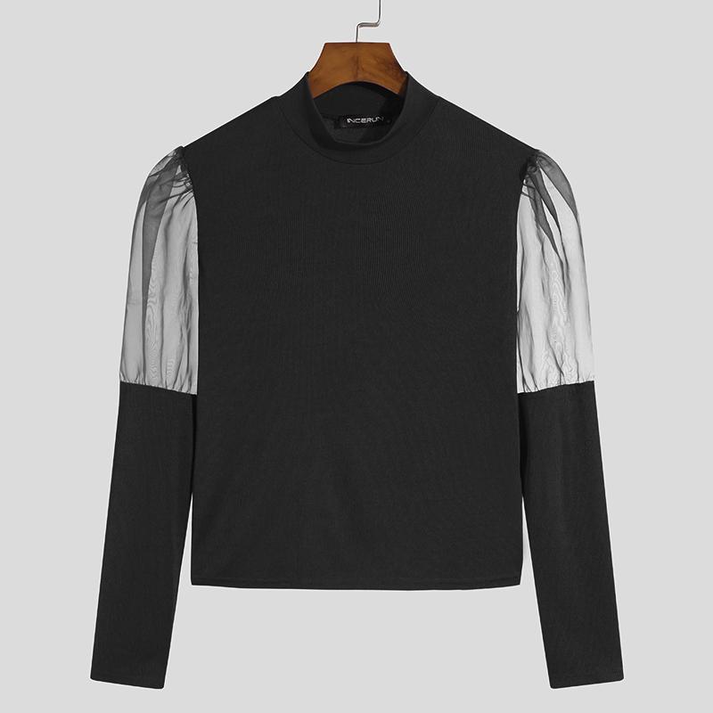 Buy INCERUN Summer Men's Fashion Mesh Patchwork Sexy Crop Tops