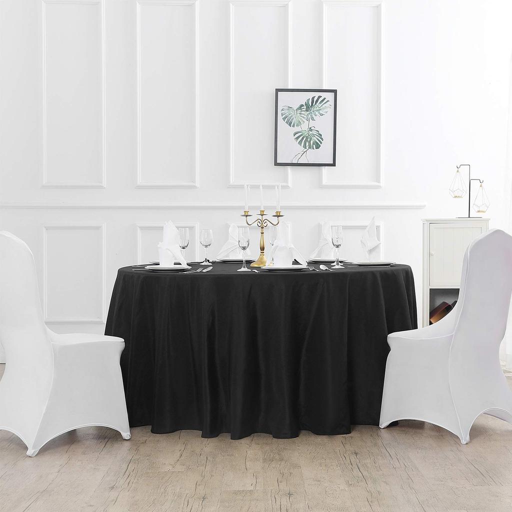 60/90/120 Inch Round Tablecloth,Washable Polyester Fabric Table Cloth Decorative Table Cover For Wedding Party Dining Banquet