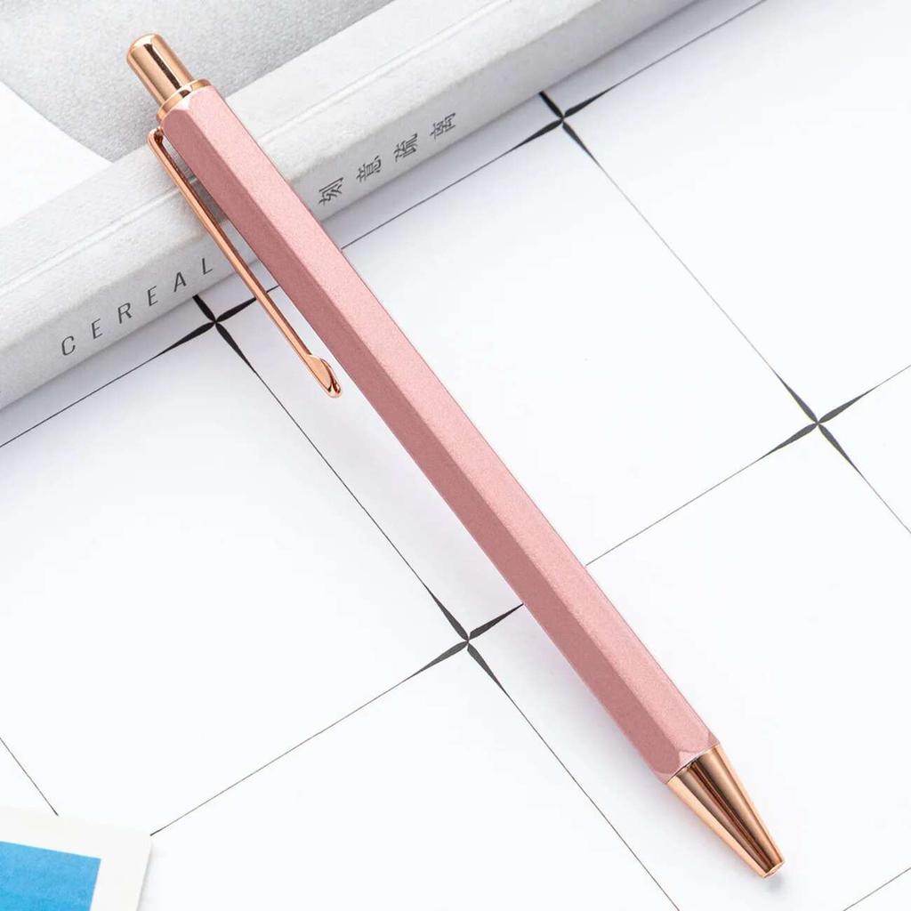 1 Piece Creative Ballpoint Hexagon Metal press Pen Stationery School Office Supplies