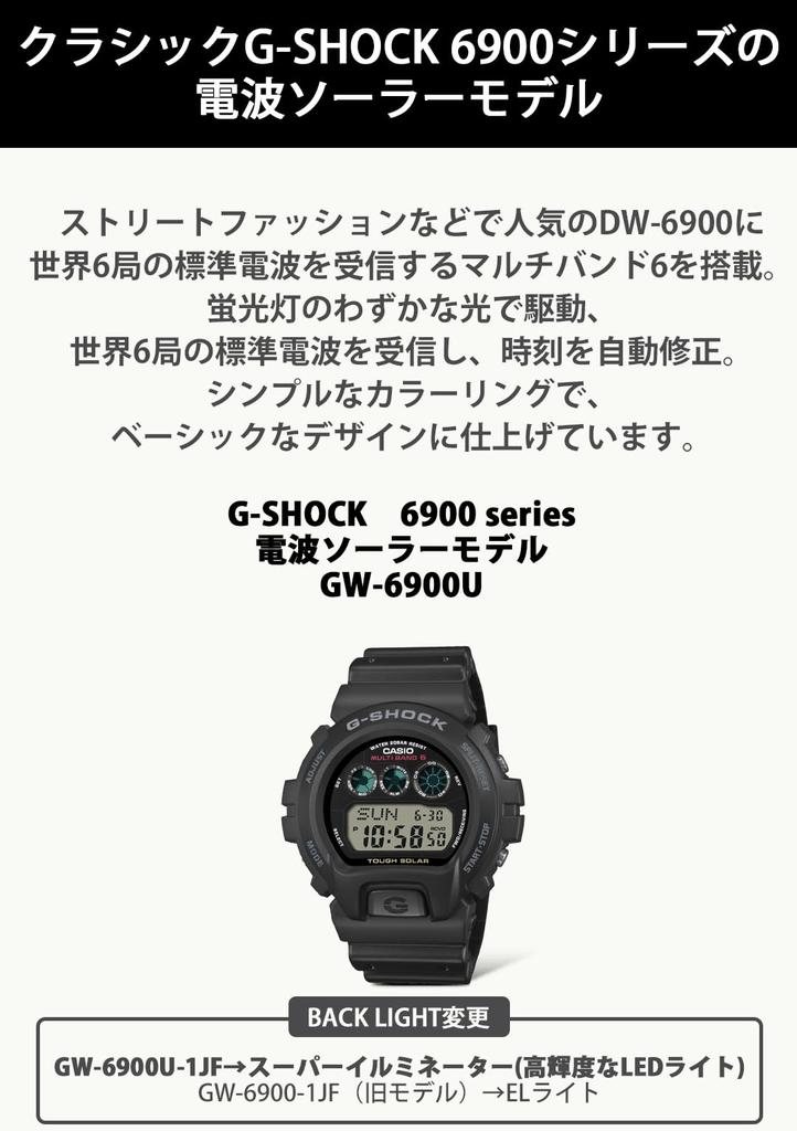 Casio Solar Black G-Shock GW-6900U-1JF Men's Radio-Controlled Watch,