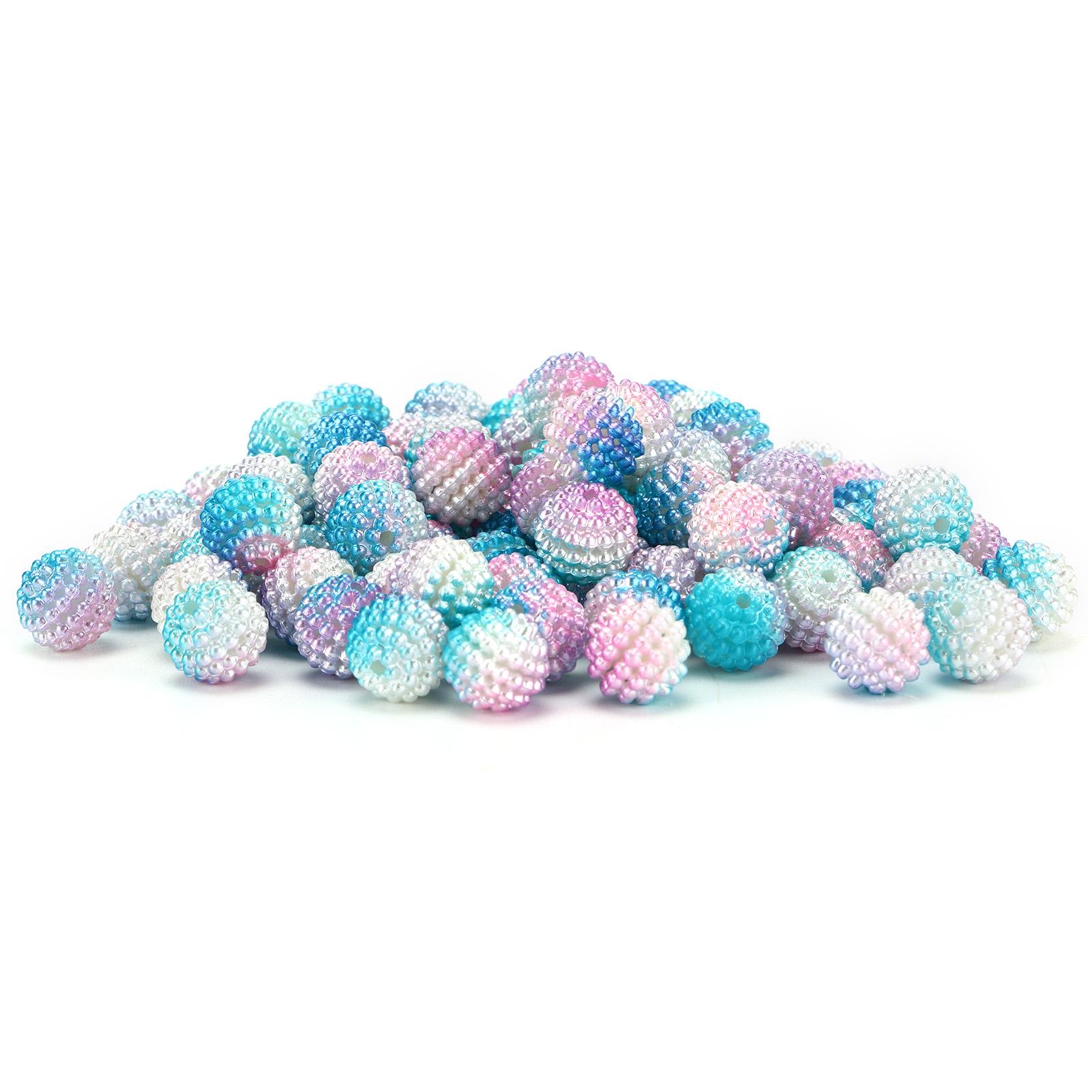 

200 шт. жемчужных бусин, цветные перламутровые градиентные бусины в форме пузырей с отверстием для самодельных ювелирных изделий