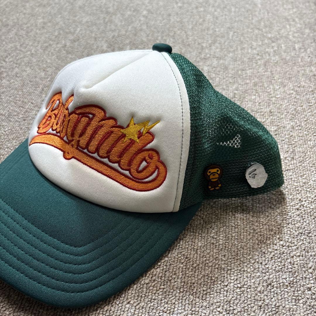 Used A bathing Ape mesh cap with pin green