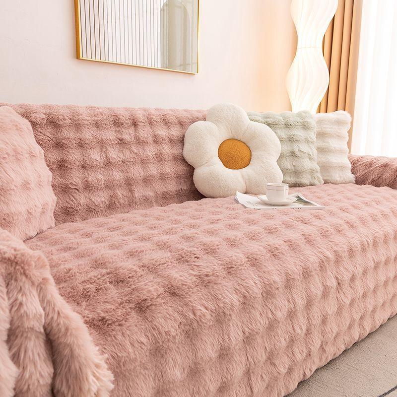 Winter Verdicktes Kaninchen Samt Sofa Handtuch Plus Samt Sofaüberwurf Plüsch Sofaüberwurf Rutschfestes Sofakissen