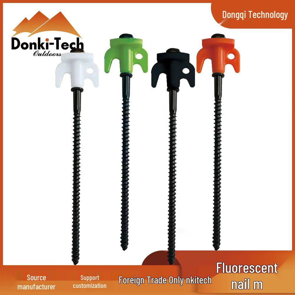 Luminous Hexagonal Spiral Fluorescent Tent Peg for Outdoor Awnings 8*200