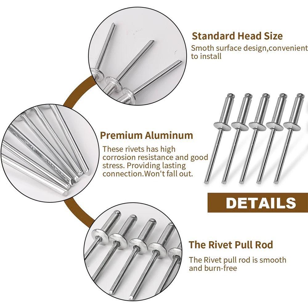 Multiple Sizes Self Plugging Rivets Nail Aluminum Alloy Dome Head Blind Rivet New Fasteners
