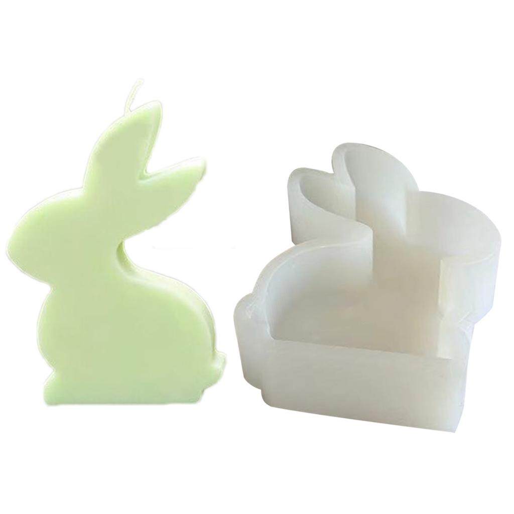 3D Rabbit Candle Mold for DIY Candle Soap Plaster Easter Party Ornament Easter Themed Candle Mold Rabbit Resin Molds