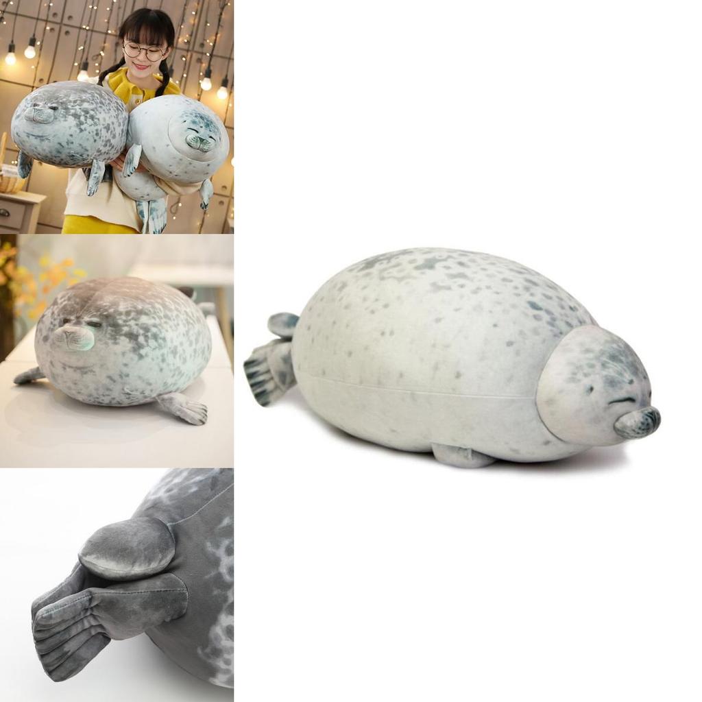 Grande Peluche Foca Tonda Animale Cuscino Animale Domestico Morbido E Carino Bambola Ripiena Oceano Regalo